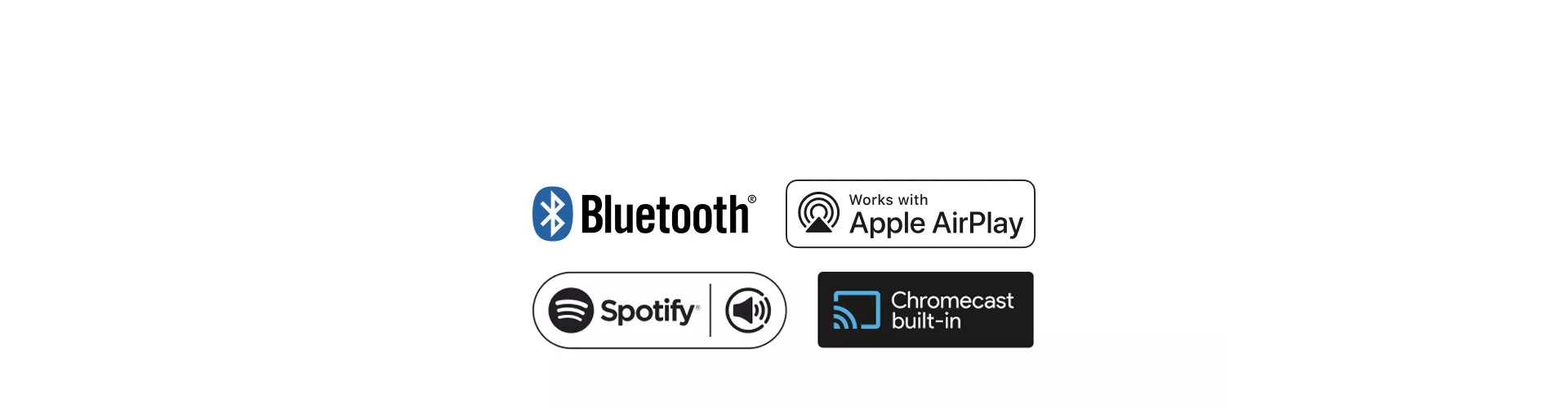 Bluetooth and Works with Apple AirPlay logos